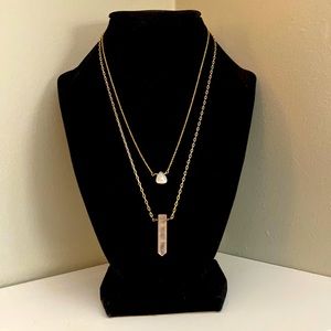 Luna Norte Rose Quartz & Moonstone Necklace Set RARE